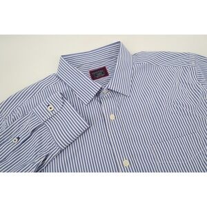 UNTUCKit Shirt Men's XL Slim Fit Blue White Striped Performance‎ Button Up